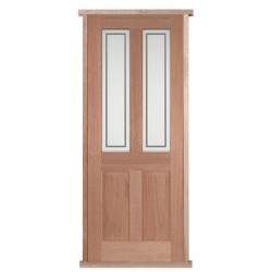 Malton Etched Hardwood Pre-hung Door Set